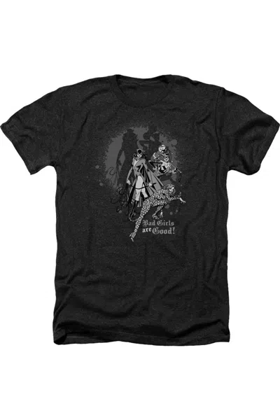 Gildan Dc Comics Bad Girls Are Good Adult Heather Tee / T-shirt In Black