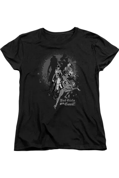 Gildan Dc Comics Bad Girls Are Good Short Sleeve Womens Tee / T-shirt In Black