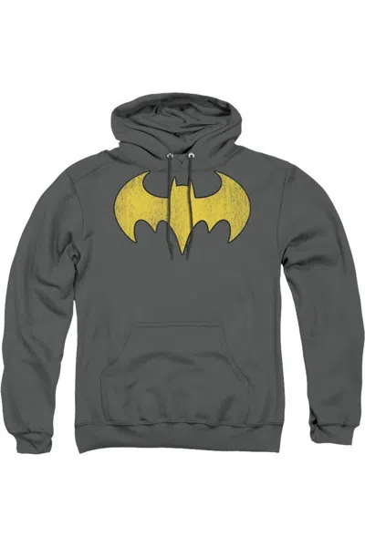 Gildan Dc Comics Batgirl Logo Distressed Adult Pull Over Hoodie / Hooded Sweatshirt In Pink