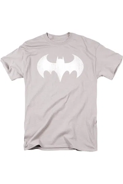Gildan Dc Comics Batgirl Logo Distressed Short Sleeve Adult Tee / T-shirt In Silver