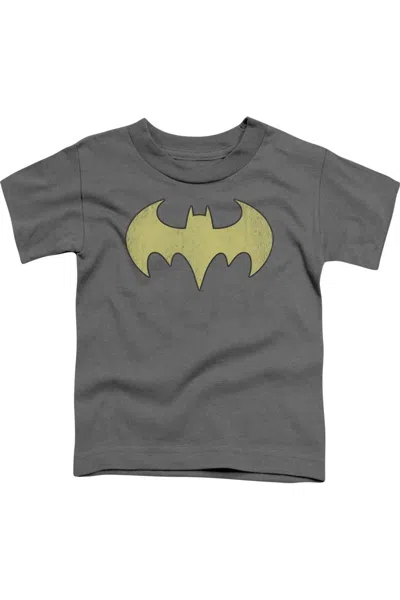 Gildan Kids' Dc Comics Batgirl Logo Distressed Short Sleeve Toddler Tee / T-shirt In Gray