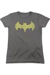 Gildan Dc Comics Batgirl Logo Distressed Short Sleeve Women´s Tee / T-shirt In Pink