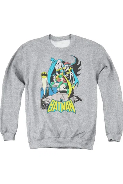 Gildan Dc Comics Batman Heroic Trio Adult Crewneck Sweatshirt In Multi