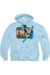 Gildan Dc Comics Batman In The City Adult Pull Over Hoodie / Hooded Sweatshirt In Blue