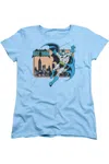 Gildan Dc Comics Batman In The City Short Sleeve Women´s Tee / T-shirt In Blue