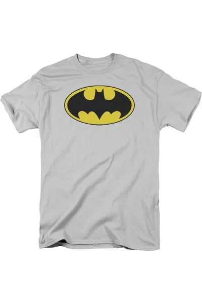 Gildan Dc Comics Batman Logo Short Sleeve Adult Tee / T-shirt In Silver