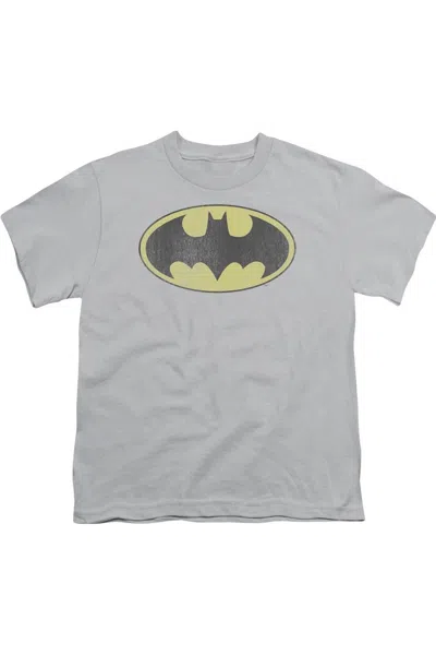 Gildan Kids' Dc Comics Batman Retro Bat Logo Distressed Short Sleeve Youth Tee / T-shirt In Multi