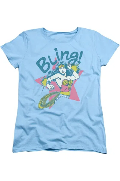Gildan Dc Comics Bling Short Sleeve Womens Tee / T-shirt In Blue