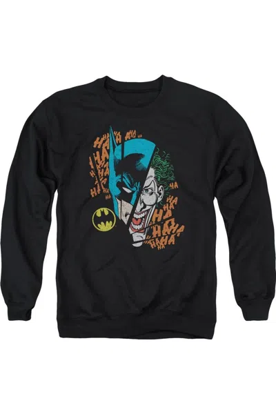 Gildan Dc Comics Broken Visage Adult Crewneck Sweatshirt In Black