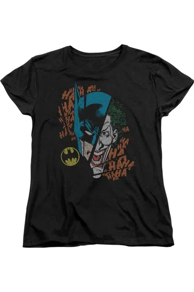 Gildan Dc Comics Broken Visage Short Sleeve Womens Tee / T-shirt In Black
