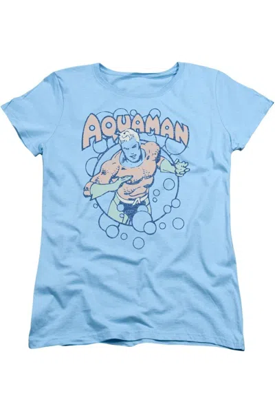 Gildan Dc Comics Bubbles Short Sleeve Womens Tee / T-shirt In Blue