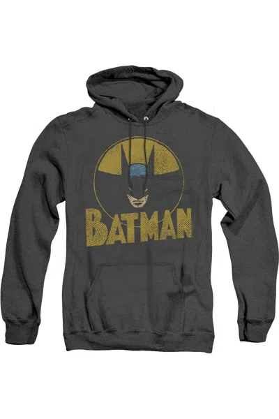 Gildan Dc Comics Circle Bat Adult Heather Hoodie / Hooded Sweatshirt In Black