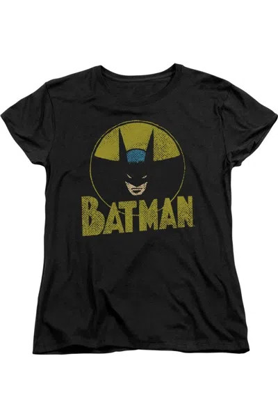 Gildan Dc Comics Circle Bat Short Sleeve Womens Tee / T-shirt In Black