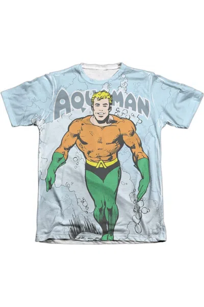 Gildan Dc Comics Clasic Aquaman Adult Poly/cotton Short Sleeve Tee / T-shirt In White
