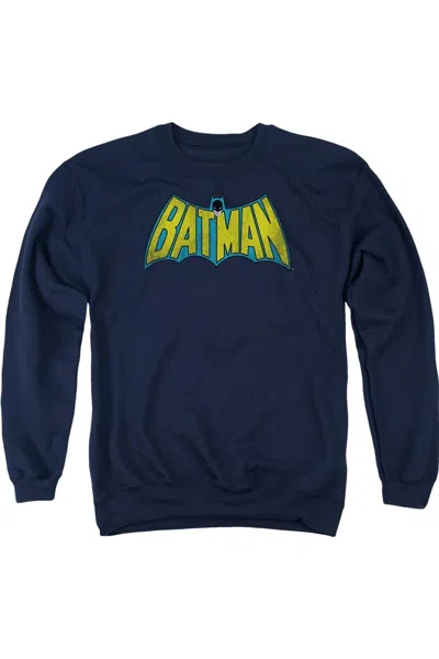 Gildan Dc Comics Classic Batman Logo Adult Crewneck Sweatshirt In Blue