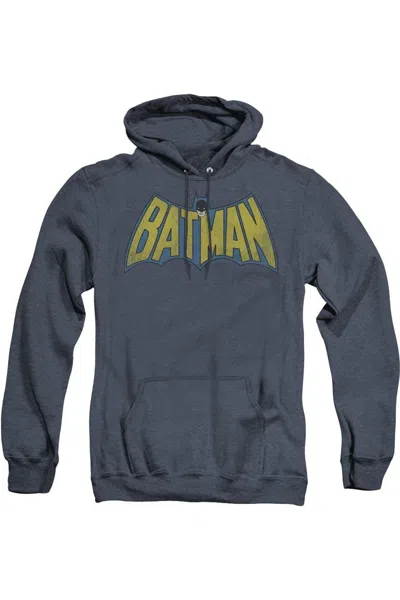 Gildan Dc Comics Classic Batman Logo Adult Heather Hoodie / Hooded Sweatshirt In Blue