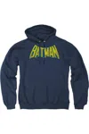 Gildan Dc Comics Classic Batman Logo Adult Pull Over Hoodie / Hooded Sweatshirt In Blue