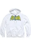 Gildan Dc Comics Classic Batman Logo Adult Pull Over Hoodie / Hooded Sweatshirt In White