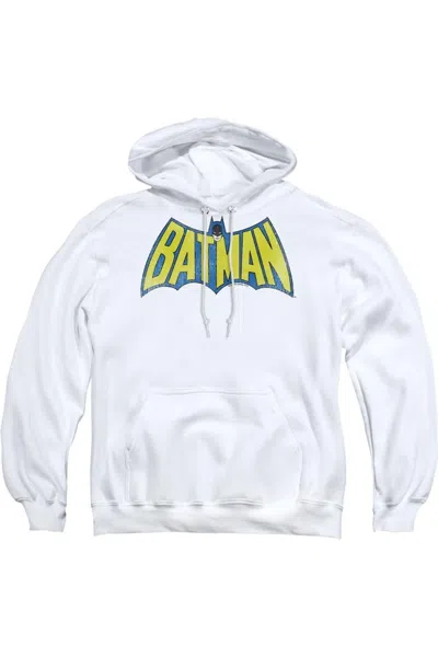 Gildan Dc Comics Classic Batman Logo Adult Pull Over Hoodie / Hooded Sweatshirt In White