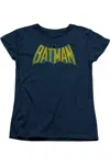 Gildan Dc Comics Classic Batman Logo Short Sleeve Womens Tee / T-shirt In Blue