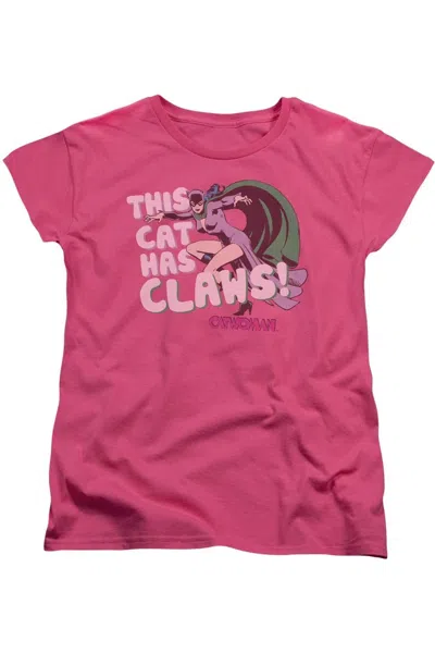 Gildan Dc Comics Claws Short Sleeve Womens Tee / T-shirt In Pink