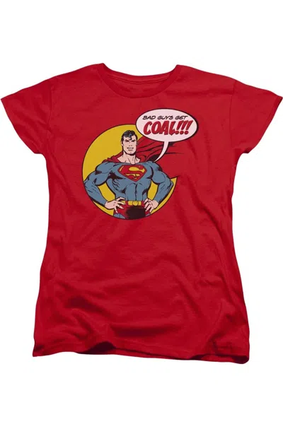 Gildan Dc Comics Coal Short Sleeve Womens Tee / T-shirt In Red