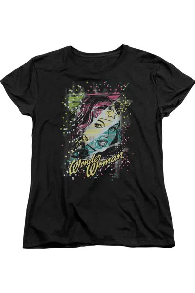 Gildan Dc Comics Color Block Short Sleeve Womens Tee / T-shirt In Black