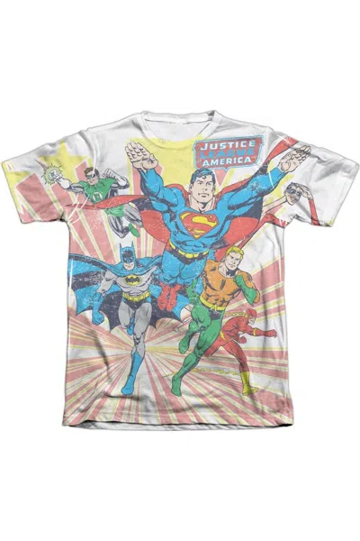 Gildan Dc Comics Coming At You Adult Poly/cotton Short Sleeve Tee / T-shirt In White