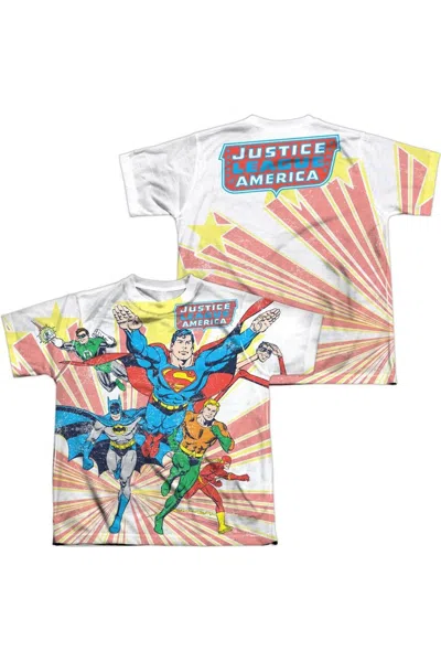 Gildan Kids' Dc Comics Coming At You (front/back Print) Short Sleeve Youth Poly Crew Tee / T-shirt In Multi