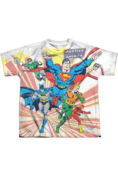 Gildan Kids' Dc Comics Coming At You Short Sleeve Youth Poly Crew Tee / T-shirt In Multi