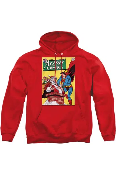 Gildan Dc Comics Cover No. 105 Adult Pull Over Hoodie / Hooded Sweatshirt In Red