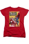 Gildan Dc Comics Cover No. 105 Short Sleeve Womens Tee / T-shirt In Red