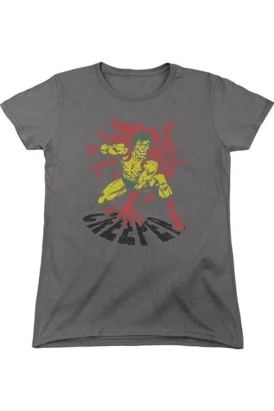 Gildan Dc Comics Creeper Short Sleeve Womens Tee / T-shirt In Gray