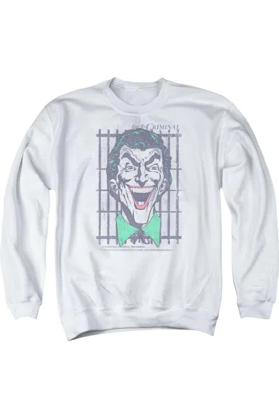 Gildan Dc Comics Criminal Adult Crewneck Sweatshirt In White