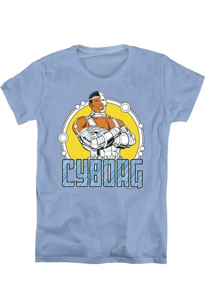 Gildan Dc Comics Cyborg Short Sleeve Womens Tee / T-shirt In Blue