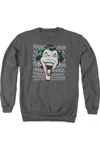 Gildan Dc Comics Dastardly Merriment Adult Crewneck Sweatshirt In Pink