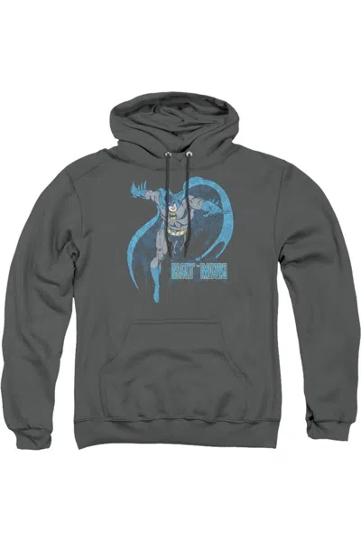 Gildan Dc Comics Desaturated Batman Adult Pull Over Hoodie / Hooded Sweatshirt In Pink