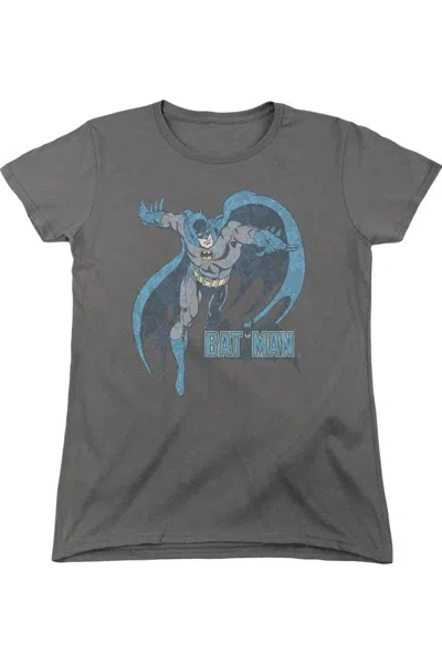 Gildan Dc Comics Desaturated Batman Short Sleeve Womens Tee / T-shirt In Pink
