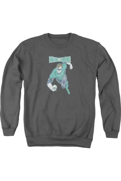 Gildan Dc Comics Desaturated Green Lantern Adult Crewneck Sweatshirt In Pink