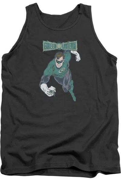Gildan Dc Comics Desaturated Green Lantern Adult Tank Top In Pink