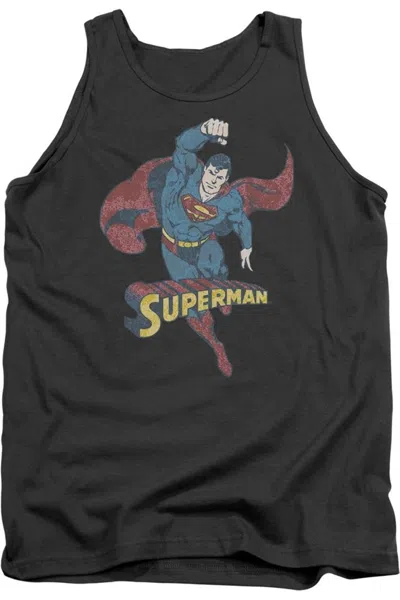 Gildan Dc Comics Desaturated Superman Adult Tank Top In Pink