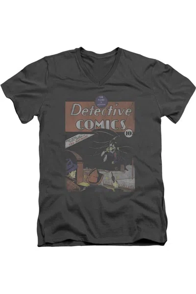 Gildan Dc Comics Detective #27 Distressed Short Sleeve Adult V Neck Tee / T-shirt In Pink
