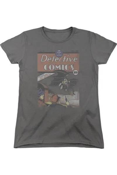 Gildan Dc Comics Detective #27 Distressed Short Sleeve Womens Tee / T-shirt In Pink