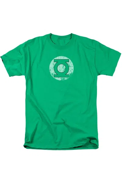 Gildan Dc Comics Distressed Lantern Logo Short Sleeve Adult Tee / T-shirt In Green