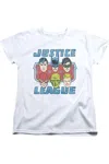 Gildan Dc Comics Faces Of Justice Short Sleeve Womens Tee / T-shirt In White