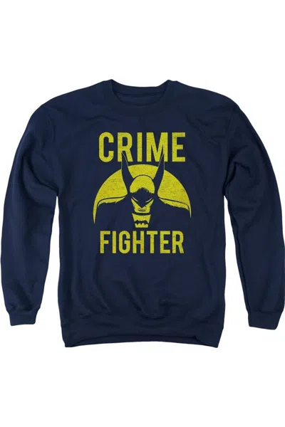 Gildan Dc Comics Fight Crime Adult Crewneck Sweatshirt In Blue