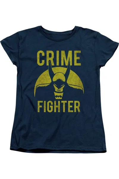 Gildan Dc Comics Fight Crime Short Sleeve Womens Tee / T-shirt In Blue