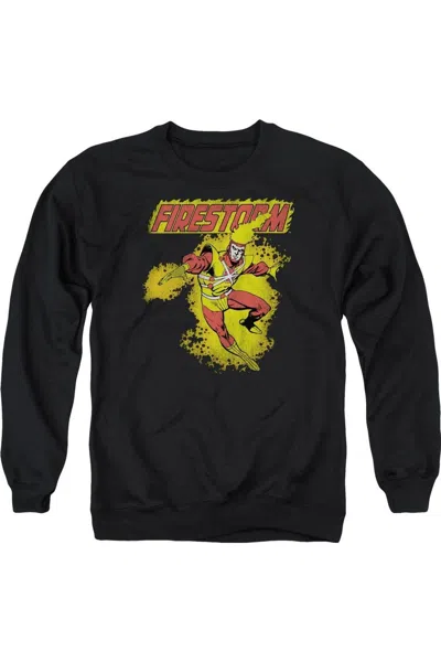 Gildan Dc Comics Firestorm Adult Crewneck Sweatshirt In Black
