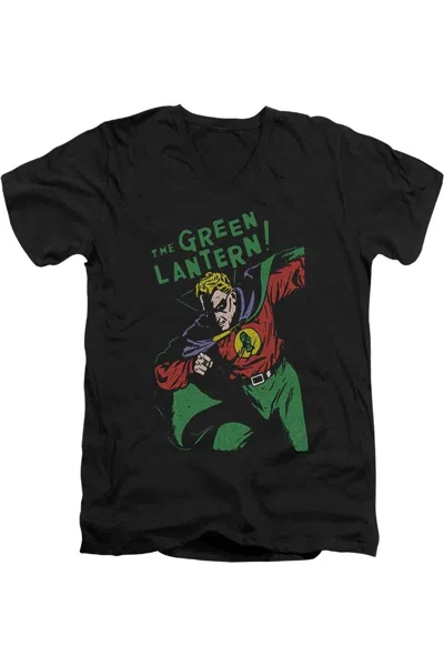 Gildan Dc Comics First Short Sleeve Adult V Neck Premium Cotton Tee / T-shirt In Black