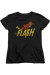 Gildan Dc Comics Flash 8 Bit Flash Short Sleeve Womens Tee / T-shirt In Black